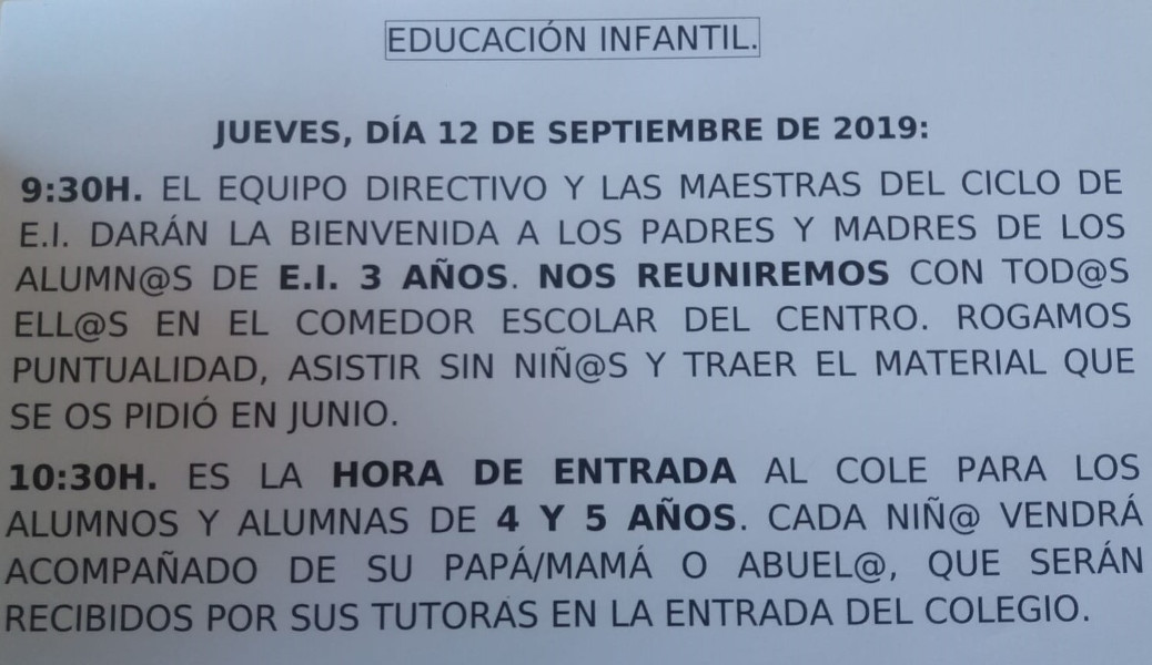 COMIENZO INFANTIL